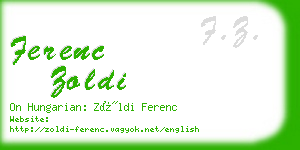 ferenc zoldi business card